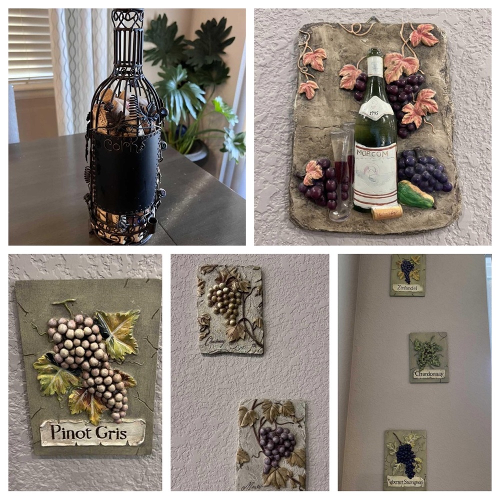 8 Grape/wine/cork home and wall decor